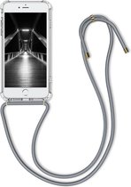 kwmobile telefoonhoesje compatibel met Apple iPhone 6 Plus / 6S Plus - Hoesje met koord - Back cover in transparant / grijs