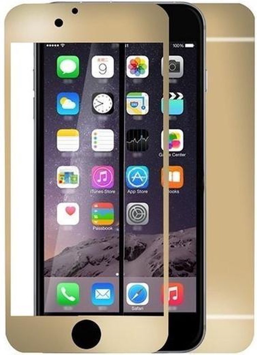 Screenprotector glas Goud iPhone 6+ Plus met groot 5.5 inch scherm 9H+ Voorkant & Achterkant