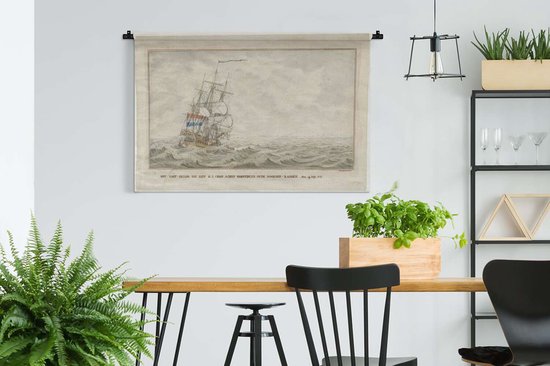 Peintures Tapisserie COV - Le navire Woestduin se coince sur le Noorderrassen - Peinture de Cornelis de Jonker Tapisserie coton 150x100 cm - Tapisserie avec photo