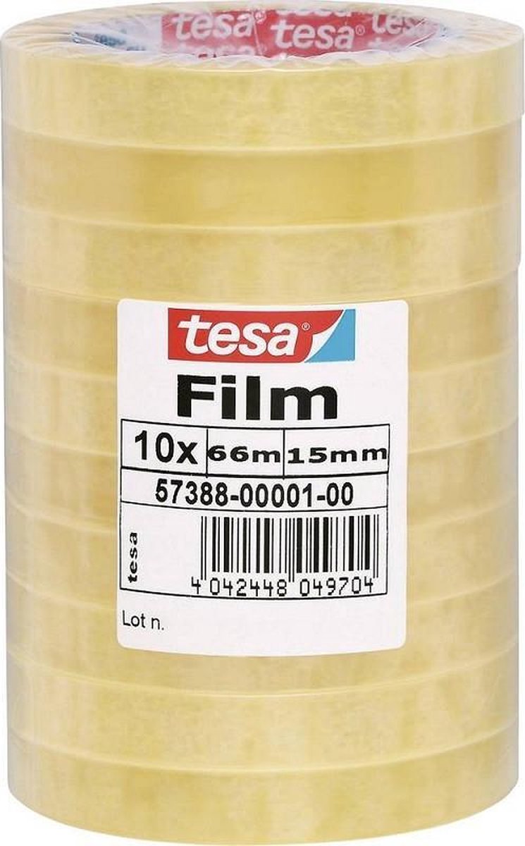 Plakband Tesa film standaard 15mmx66m - 10 stuks - 10 stuks