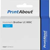 PrintAbout huismerk Inktcartridge LC-900C Cyaan geschikt voor Brother