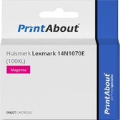 PrintAbout huismerk Inktcartridge 100XL (14N1070E) Magenta Hoge capaciteit geschikt voor Lexmark