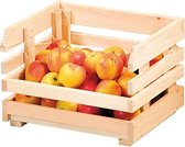 Caisse de stockage de pommes de terre / fruits en bois FSC® en pin | Boîte de rangement / caisses empilables | Caisse pour stocker des pommes de terre ou des fruits | Faible. 37 x 30 x 26 cm