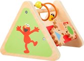 Houten kralenspiraal - Driehoek motoriek trainer SESAMSTRAAT met Elmo! - FSC - Hout speelgoed vanaf 1 jaar
