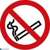 Simbol - Stickers Verboden te Roken - Rookverbod - Niet Roken Sticker - Duurzame Kwaliteit - Formaat ø 15 cm.