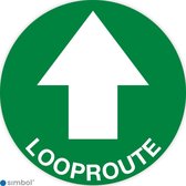 Simbol - Vloerstickers Looproute met Pijl - Corona Stickers - Anti-Slip - Formaat ø 30 cm.