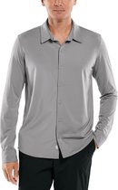 Coolibar - UV-werend Overhemd voor heren - Vita Button Down - Grijs - maat XL