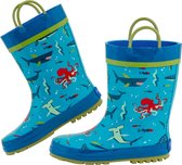 Stephen Joseph - Regenlaarzen voor jongens - Haai - Lichtblauw/blauw - maat 28EU