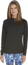 Coolibar UV zwemshirt Dames lange mouwen - Zwart - Maat XL