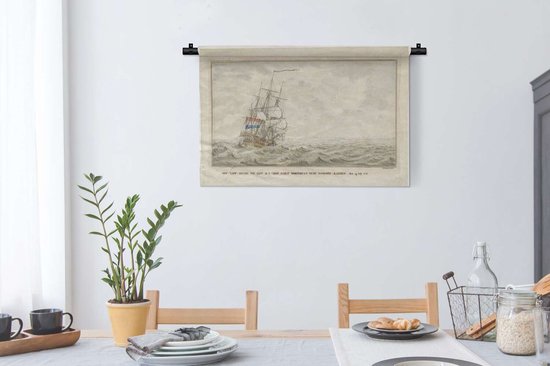 Peintures Tapisserie COV - Le navire Woestduin se coince sur le Noorderrassen - Peinture de Cornelis de Jonker Tapisserie coton 90x60 cm - Tapisserie avec photo