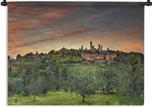 Wandkleed San Gimignano - De Europese stad San Gimignano in Italië Wandkleed katoen 60x45 cm - Wandtapijt met foto