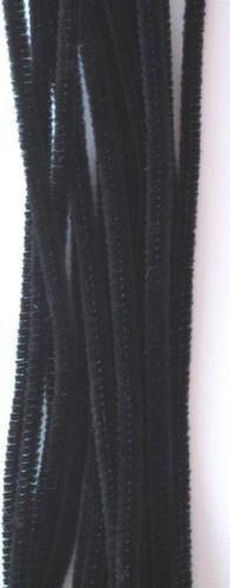 Lot De 25 Fils Chenille Noirs 6 Mm X 30 Cm - Fourrure Flexible Pour Artisanat Et Loisirs Créatifs