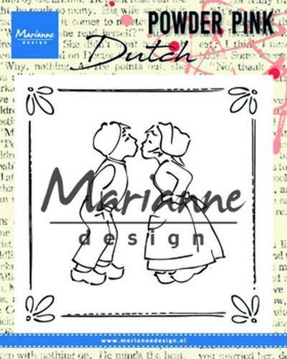 Marianne Design stempel Powder Pink - Kussend koppel PP2803 81x82 milimeter