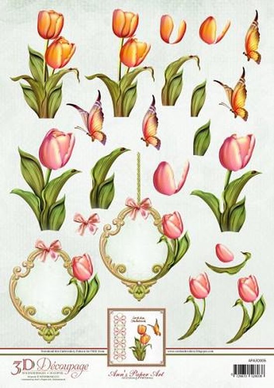 Tulips 3D Cutting Sheet by Ann's Paper Art 10 stuks
