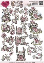 Love Bunny 3D-Knipvel Yvonne Creations 10 stuks
