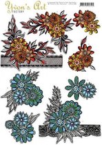 3D Knipvel - Yvon's Art Factory - Flowers and Lace