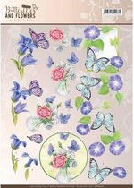 Blue Flowers Classic Butterflies and Flowers 3D-Knipvel Jeanine's Art 10 stuks