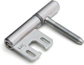 DX - Inboorpaumelle - Ø 14 mm - grijze nylon ring - voor houten deuren en metalen kozijnen - staal satijn verchroomd
