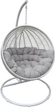 24Designs Hangstoel Cocoon Deluxe 1-Persoons Egg Chair - Wit