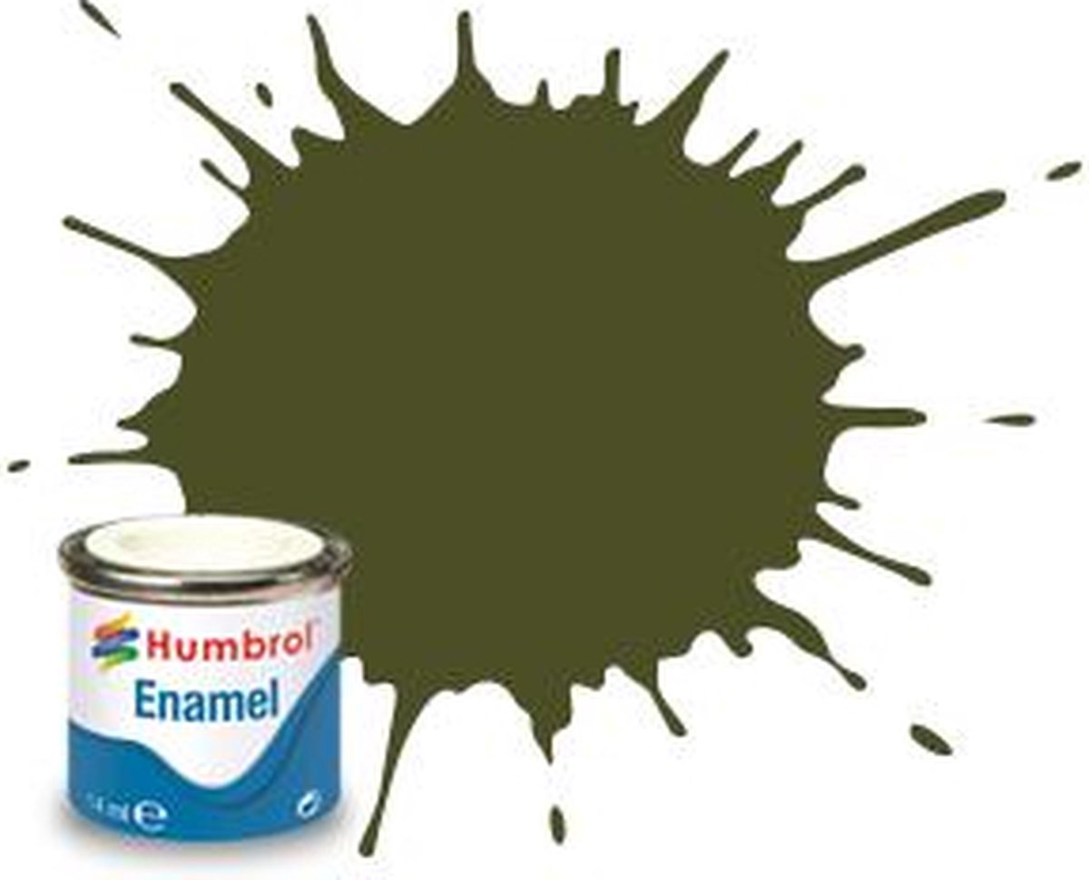 Humbrol Hobbyverf Enamel verf - #155 Olive Drab - Matt - Enamel Verf potje - 14 ml