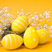 20x Servetten Pasen thema gele eieren 33 x 33 cm - Paasontbijt tafeldecoratie servetjes