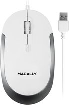 Macally DYNAMOUSE-W Optische bedrade USB-A-muis met een stille klik - Wit