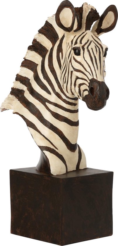 J-Line Zebra Op Voet Poly Wit/Zwart