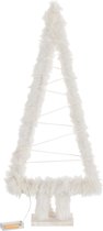 J-Line Kerstboom - imitatiebont - wit - LED lichtjes - small