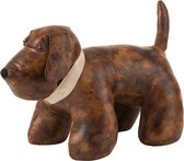 J-Line Deurstop Hond Imitatie Leder Bruin/Beige