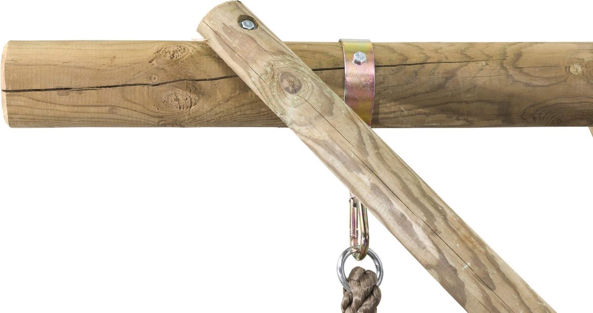 Houten Speeltoestel Niels (SwingKing) | Speeltoren met Glijbaan en Dubbele Schommel voor Buiten in de Tuin | FSC Hout - Glijbaan Violet — afbeelding 2