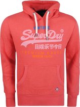 Superdry - Heren Hoodie -  Vintage Logo - Tri - Rood