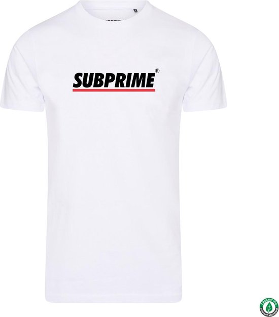Subprime - Heren Tee SS Shirt Stripe White - Wit - Maat XXL