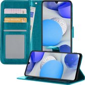 Samsung A42 Hoesje Book Case Hoes - Samsung Galaxy A42 Hoesje Case Portemonnee Cover - Samsung A42 Hoes Wallet Case Hoesje - Turquoise