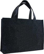 Vilten tas - 2 stuks - Zwart - 41 x 31 x 11 cm - Vilten shopper - Vilt tassen shopper - Boodschappentas