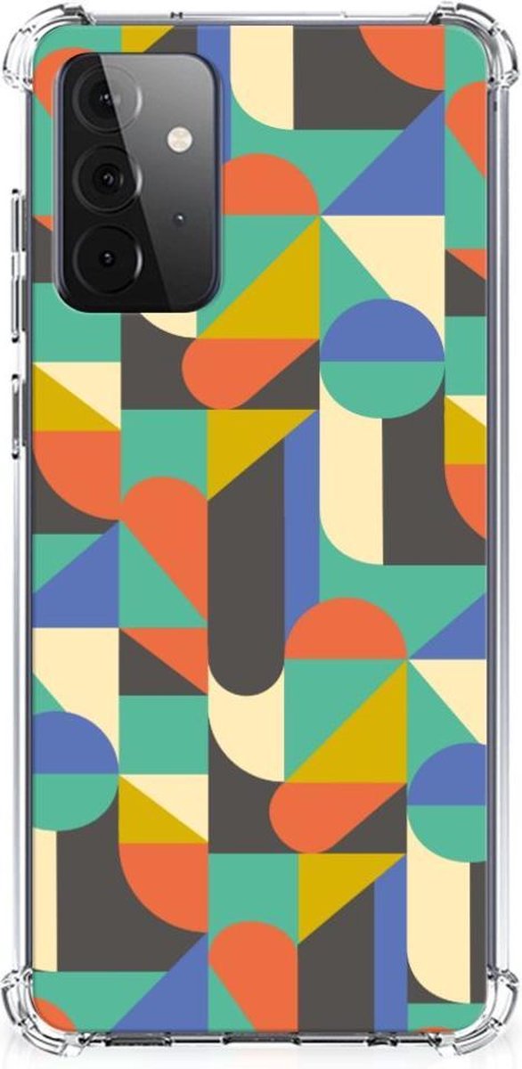 Samsung Galaxy A72 4G/5G Doorzichtige Silicone Hoesje Funky Retro