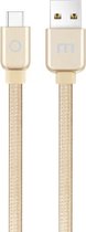 Meizu 1.2m 2A Noodle Weave Style Metal Head USB-C / Type-C naar USB 2.0 Data Sync-oplaadkabel (goud)