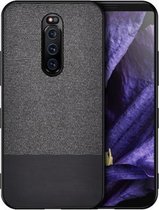 Schokbestendige splicing PU + stoffen beschermhoes voor Sony Xperia 1 (zwart)