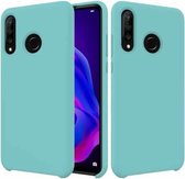 Effen kleur vloeibaar siliconen valbestendig beschermhoesje voor Huawei P30 Lite / Nova 4e (blauw)