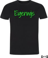 T-shirt | Karaktereigenschappen | Eigenwijs02 - fluor green, L, Heren