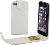Voor iPhone 8 Plus & 7 Plus Gewone textuur Verticale flip lederen hoes met kaartsleuf (wit)