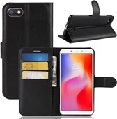 Litchi Texture Horizontale Flip Leren Case voor Xiaomi Redmi 6A, met Portemonnee & Houder & Kaartsleuven (Zwart)