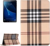 Voor Galaxy Tab A 10.1 / T580 Lattice Stripes Texture Horizontale Flip Leather Case met houder & kaartsleuven & portemonnee (bruin)