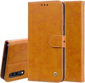 Business Style Oil Wax Texture Horizontale Flip Leather Case voor Galaxy A70, met houder & kaartsleuven & portemonnee (bruin)