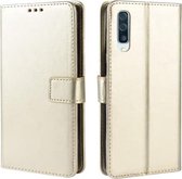 Retro Crazy Horse Texture Horizontale Flip Leren Case voor Galaxy A70, met Houder & Kaartsleuven & Fotolijst (Goud)