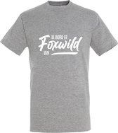 Foxwild Heren t-shirt  | Massa is kassa | ik word er foxwild van | tshirt | Grijs