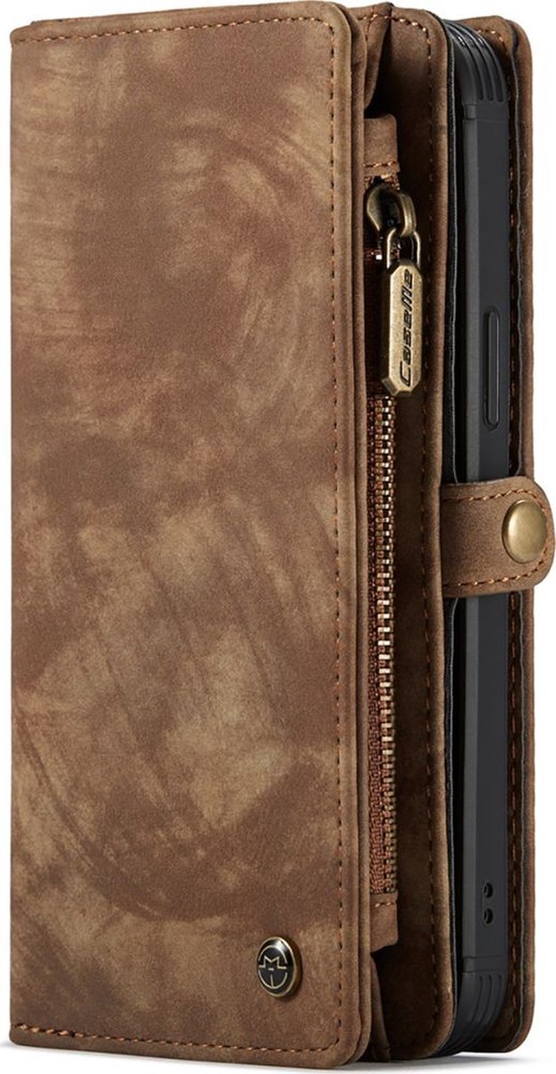 Caseme Telefoonhoesje geschikt voor Apple iPhone 12 Mini Hoesje | Caseme 008 Uitneembare 2in1 Bookcase Portemonnee | Pasjeshouder voor 8 Pasjes | Telefoonhoesje voor Pinpas / OV Kaart / Rijbewijs - Bruin