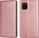 Voor Samsung Galaxy Note10 Lite PU + TPU Glanzende Olie Effen Kleur Magnetische Horizontale Flip Leren Case met Houder & Card Slot & Portemonnee (Rose Goud)
