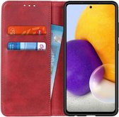 Samsung Galaxy A72 Hoesje Portemonnee Book Case Splitleer Rood