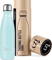 IZY Bottles x Poedercoat Licht Blauw | 500 ML | Thermosfles | Drinkfles | Waterfles | Schoolfles | Isoleerfles | Beker | Drinkbeker | Koud | Warm | Fles | Back to School | 500ml