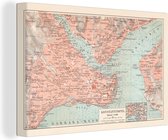 Canvas Schilderijen - Vintage - Landkaart - Kleuren - 30x20 cm - Wanddecoratie